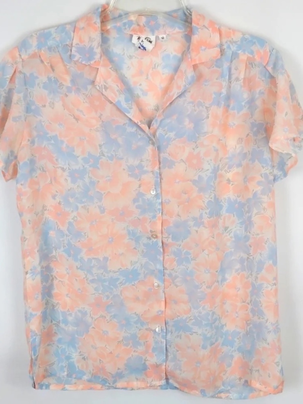 90's Y2K Vintage TanJay Button Down Shirt Womens 12 Casual Summer Travel Beach